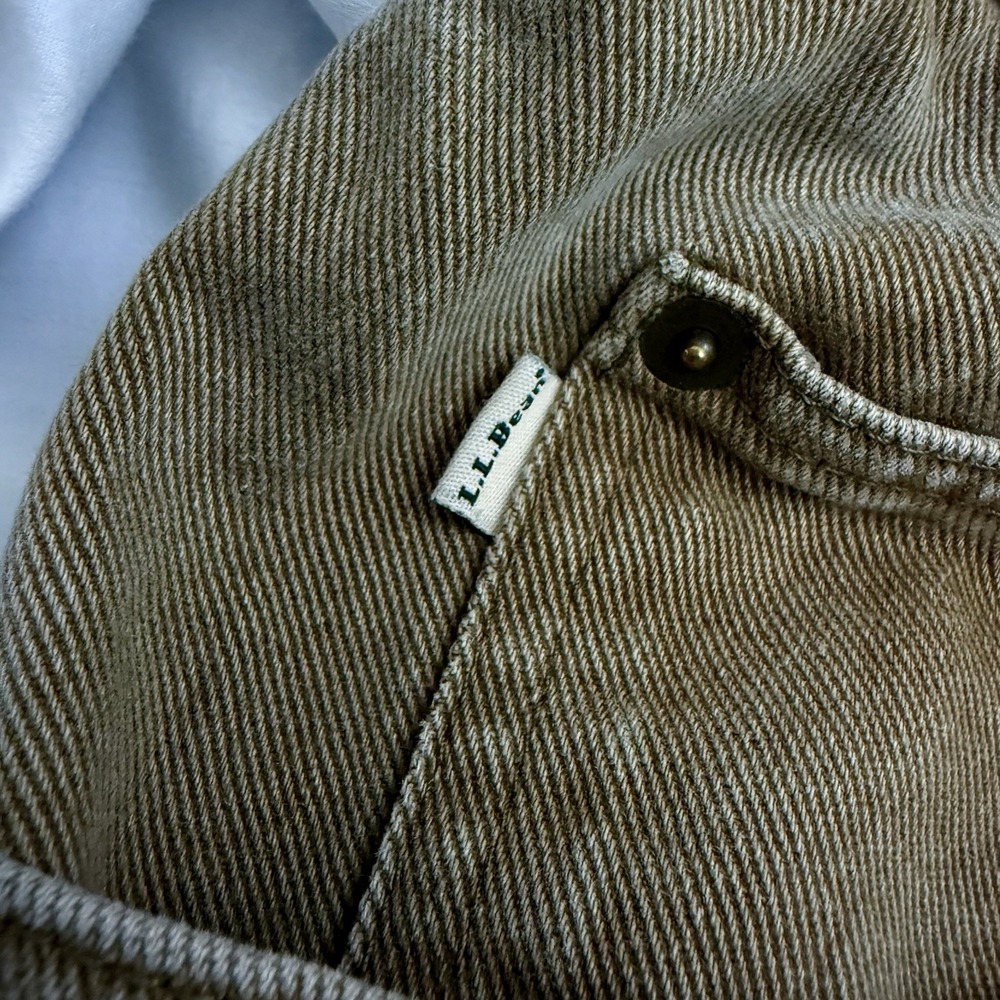 LL Bean Double L Comfort Waist Jeans Mens 46x29 Brown Khaki Cotton Straight Leg - Picture 4 of 12
